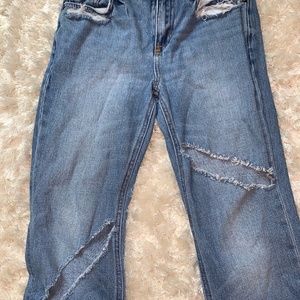 Denim ripped jeans